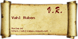 Vahl Ruben névjegykártya